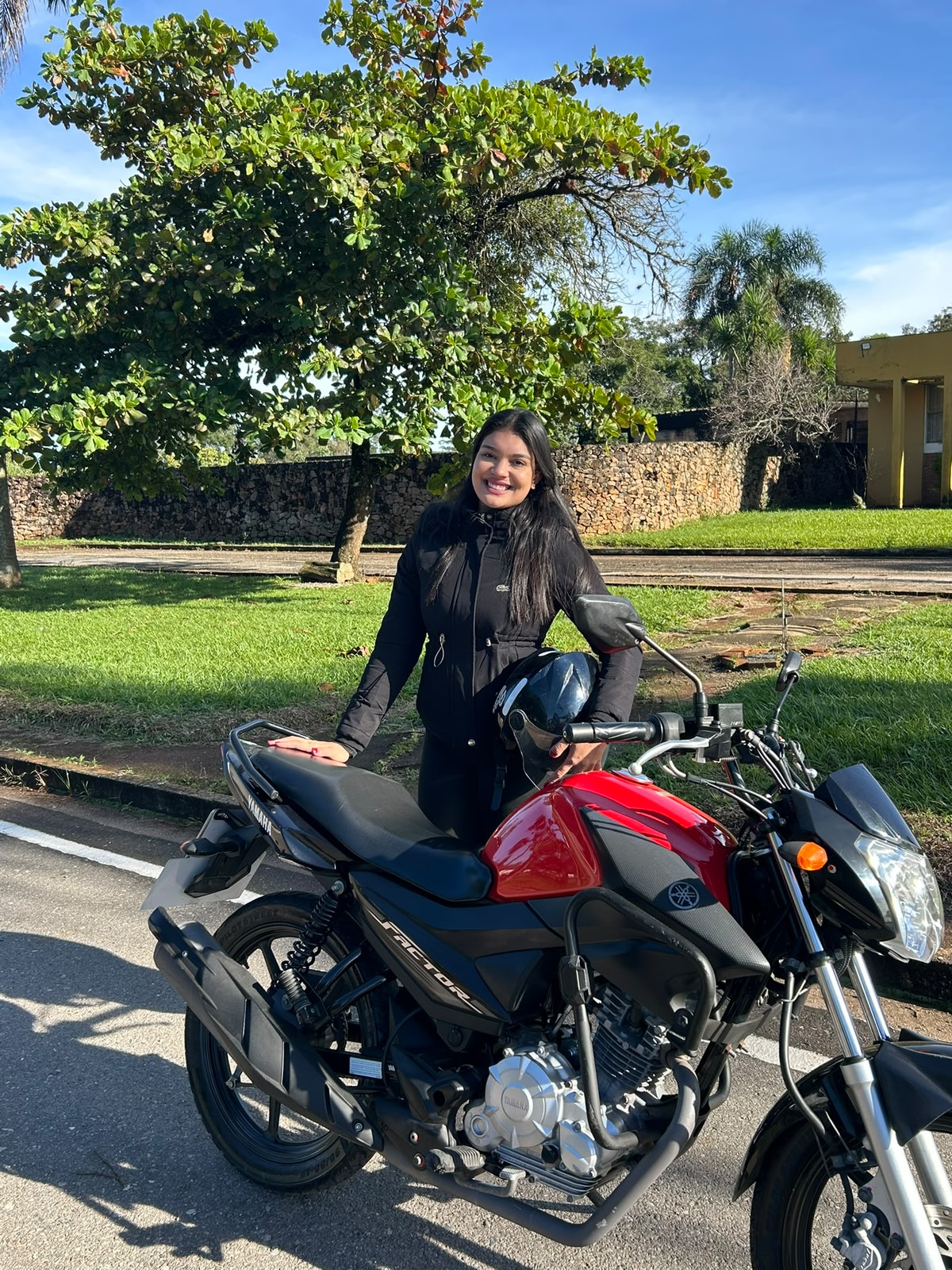 Aluna aprovada na moto